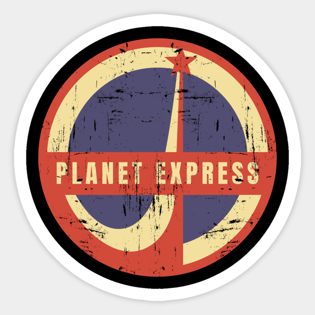 Retro Planet Express Sticker by Dotty42